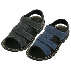 S2800B - Wholesale Boy's "EasyUSA" P.U. Leather Velcro Sandals (*Asst. Black & Navy)